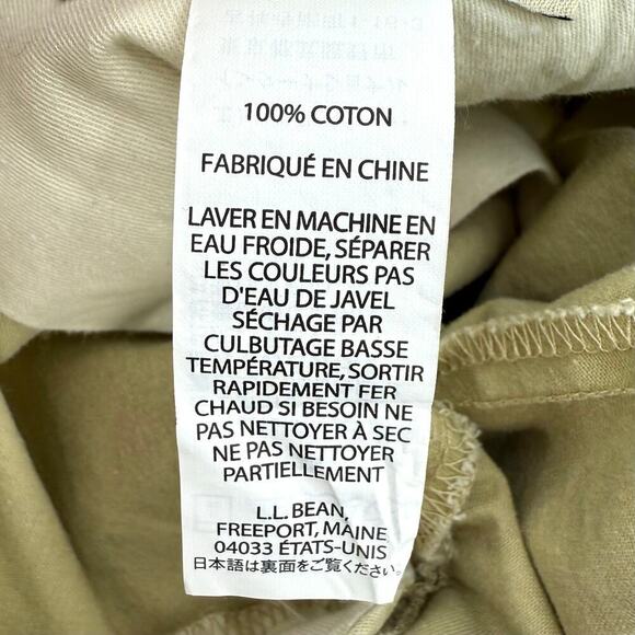 L.L. Bean VTG Natural Fit Cotton Tan Flat Front Chinos Mens Size 36x32 Trousers - Picture 7 of 10